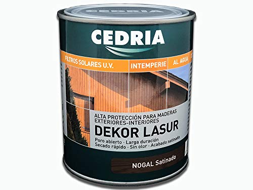 Lasur protector madera exterior al agua Cedria Dekor Lasur 4 litros NOGAL