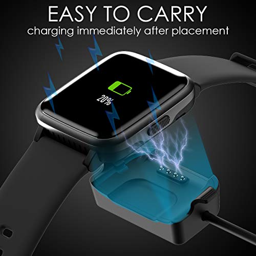 LATEC Pulsera Actividad Reloj Inteligente Impermeable IP68 Smartwatch Pantalla Táctil Completa con Pulsómetro Cronómetro Pulsera Deporte para Hombres Mujeres Niños con iOS y Android