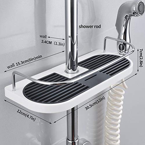 LATERN Estante De Baño Para Riel De Ducha, Soporte Organizador De Estante De Ducha De Baño De Aluminio Para Acondicionador De Champú Con Jabón (19 Mm -25 Mm)