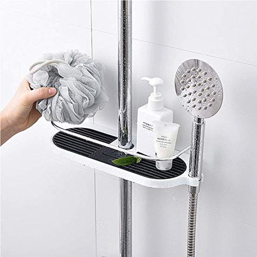 LATERN Estante De Baño Para Riel De Ducha, Soporte Organizador De Estante De Ducha De Baño De Aluminio Para Acondicionador De Champú Con Jabón (19 Mm -25 Mm)