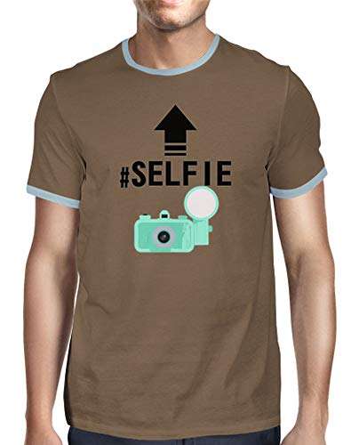 latostadora - Camiseta Black Selfie para Hombre Chocolate XXL