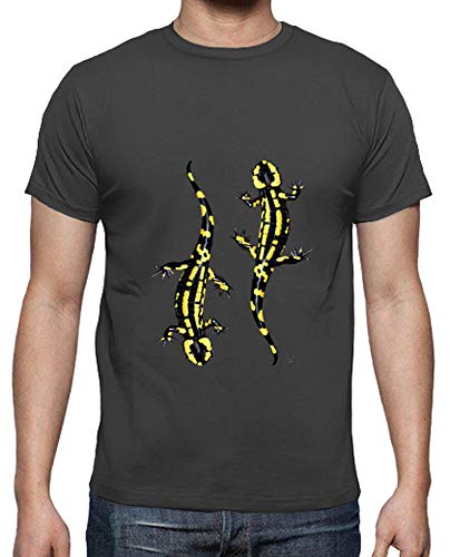 latostadora - Camiseta Salamandras para Hombre Gris ratón L