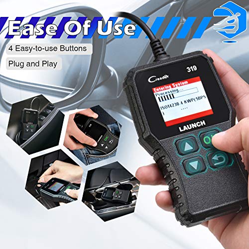 LAUNCH CR319 Code Reader OBD2 para Diagnosis Vehículos Motor Gasolina con Puerto OBD de 16 Pines y Test de Emisiones ITV (Versión Superior a CR3001)