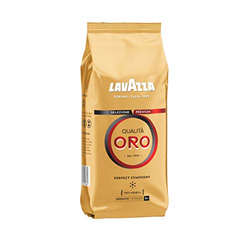 Lavazza Café en Grano, Qualità Oro Perfect Symphony, Café Espresso 100% Arábica Redondo y Aromático, Paquete de 500 g