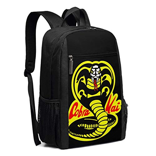 Lawenp Cobra Kai Denim Dad Mochila de 17 Pulgadas Bolsas para portátil College School Mochila Informal para Viajes