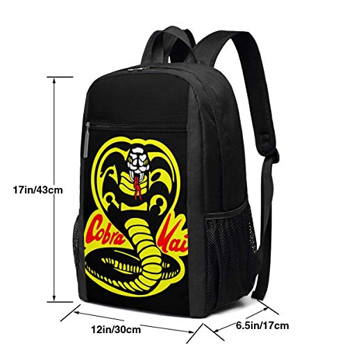 Lawenp Cobra Kai Denim Dad Mochila de 17 Pulgadas Bolsas para portátil College School Mochila Informal para Viajes