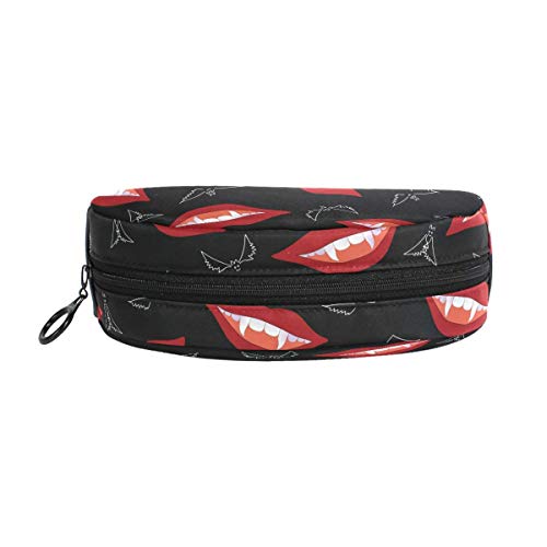 Lawenp Gafas Cool Cat Estuche de lápices semicircular Porta lápices de gran capacidad con cremallera Bolsa de maquillaje cosmético