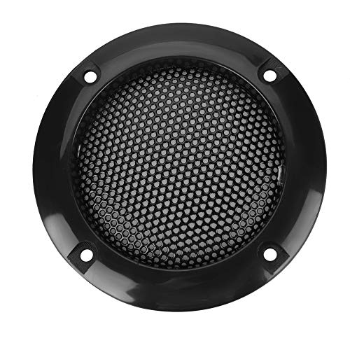 Lazmin Protector del Protector de la Cubierta de la Parrilla del Altavoz de 2 Pulgadas, círculo Decorativo del Altavoz para el Coche con Malla Protectora de Rejilla de Hierro (Negro)