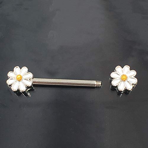 LBDHD 1pair 1.6 * 16mm Opal Gem Punk Margarita Nipple Barbell Piercing Helix Bar Joyería de los Anillos Creativo Punk joyería del Cuerpo Regalo de Las Mujeres