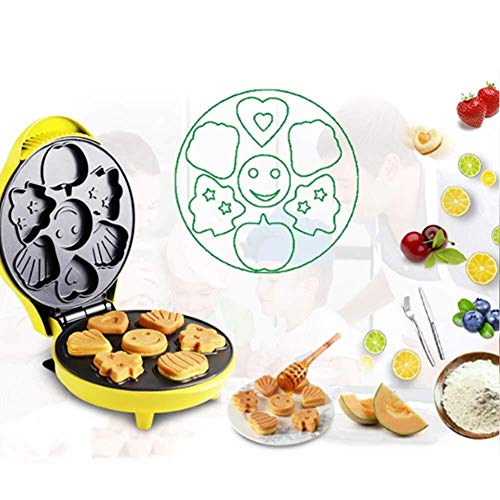 LBF Waflera Eléctrica Wafflera - Inicio Galleta Que Hace la máquina Hace 6 Bandeja de Horno Forma de Dibujos Animados Waffles waflera Antiadherente (Color : 220-240v)