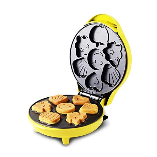 LBF Waflera Eléctrica Wafflera - Inicio Galleta Que Hace la máquina Hace 6 Bandeja de Horno Forma de Dibujos Animados Waffles waflera Antiadherente (Color : 220-240v)