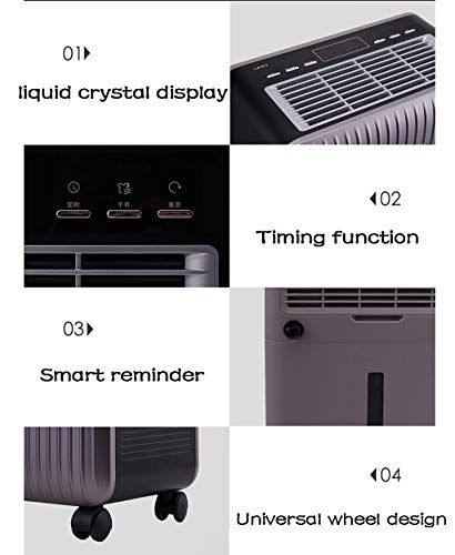 lcc Deshumidificador portátil de 18L para Humedad, condensación y eliminación de Moho, Temporizador, Secado de Ropa súper, purificador de Aire con Filtro de carbón Activado, Tanque de Agua de 4L