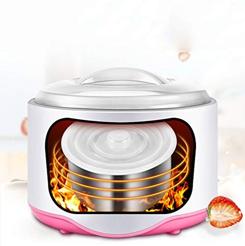 LCDYMini Máquina De Yogurt Inteligente, Máquina De Fermentación Natto Multifuncional De Acero Inoxidable con Revestimiento De Vino De Arroz, Hogar De Oficina,Rosado