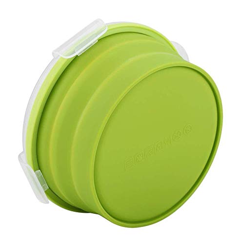 Lcjtaifu Recipiente De Comida Plegar De Microondas Plegar Portátil De Silicona Bento Box 800ml Caja De Almuerzo Plegar (Verde Claro)