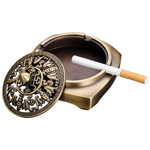 LCTYHG Cobre a Prueba de Viento de Cobre Puro de la Vendimia, portátil, con Tapa, Cigarrillo portátil de Metal, portátil y removedor de Aroma para Uso en Interiores y Exteriores