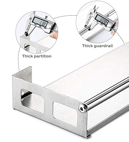 Ldawy Estante organizador de cocina,Estante organizador de acero inoxidable sin perforación de 2 piezas para el baño de la cocina (30 * 12 * 4.5 cm)