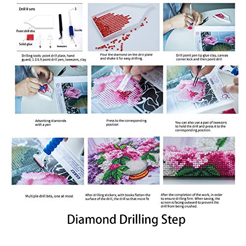 lddkw 5D DIY Diamond Painting Crystal taladro completo bordado punto de cruz Arts para la de la Pared del hogar para Casa Decoración Lápices de colores-Square Drill,80x100cm E121