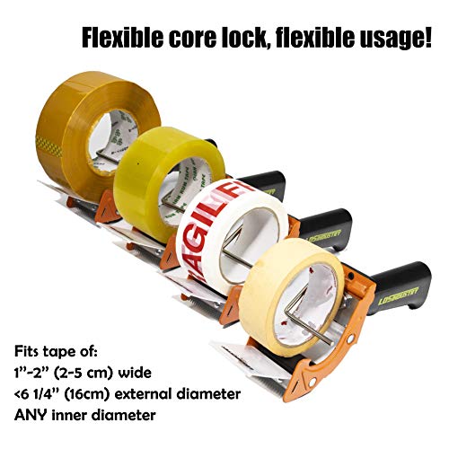 LDS Industry Pistola dispensadora de cinta de reemplazo rápido con rollo de cinta de 48 mm x 55 m (transparente) y hoja adicional, Juego de cortador de cinta para embalaje y sellado de cajas