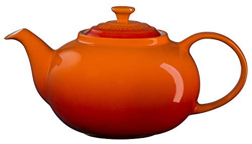 Le Creuset 70702130900000 Tetera clásica, Redonda, 1,3 L, Cerámica de gres, Naranja(Volcánico)