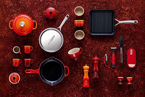 Le Creuset Agarrador para skillet, Ideal para sartenes con mango de hierro fundido, Talla única, Rojo Cereza, Algodón