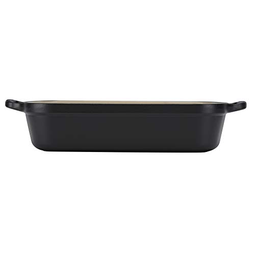 Le Creuset Bandeja Evolution de hierro fundido,33 cm, Rectangular, Todas las fuentes de calor incl. inducción, 4,9 l, Negro