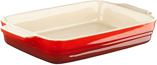 Le Creuset Bandeja rectangular, 17 x 26 cm, Para 4 porciones, Cerámica de gres, Cereza