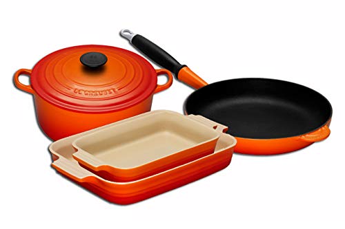 LE CREUSET Bandeja Rectangular, para 6 porciones, Cerámica de gres, Naranja (Volcánico), 32 cm