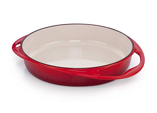 Le Creuset Bandeja tarta tatin de hierro fundido, Ovalada, diametro 25 cm, Apto para todas las fuentes de calor, incluso inducción, Volcánico