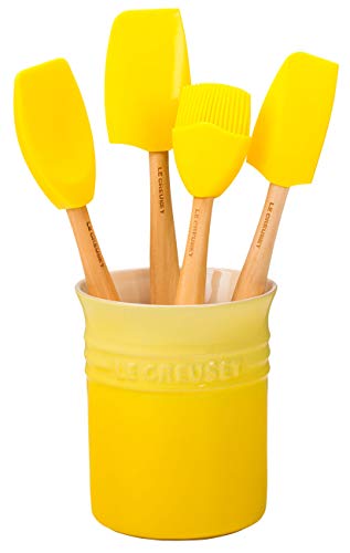 Le Creuset Bote para espátulas, 1.1 L, Cerámica de gres, Amarillo Soleil