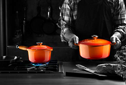 Le Creuset Cazo vertedor de aluminio antiadherente, Ø 16 cm, libre de PFOA, para todas las fuentes de calor, incluso la inducción, antracita/plateado