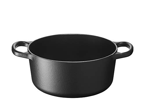 Le Creuset Cocotte Evolution de hierro fundido con tapa, Ø 18 cm, Redonda, Todas las fuentes de calor incl. inducción, 1,8 l, Negro mate