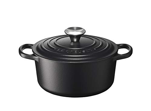 Le Creuset Cocotte Evolution de hierro fundido con tapa, Ø 18 cm, Redonda, Todas las fuentes de calor incl. inducción, 1,8 l, Negro mate