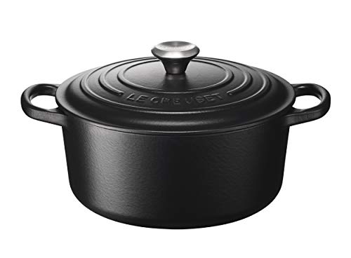 Le Creuset Cocotte Evolution de hierro fundido con tapa, Ø 22 cm, Redonda, Todas las fuentes de calor incl. inducción, 3,3 l, Negro mate