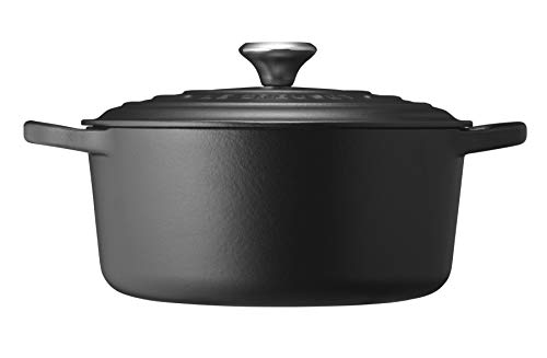 Le Creuset Cocotte Evolution de hierro fundido con tapa, Ø 22 cm, Redonda, Todas las fuentes de calor incl. inducción, 3,3 l, Negro mate