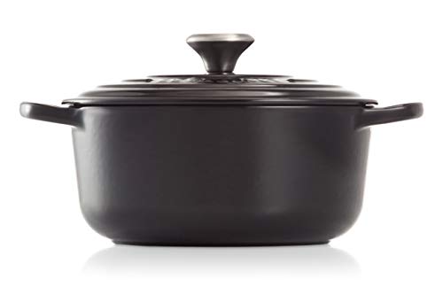 Le Creuset Cocotte Evolution de hierro fundido con tapa, Ø 26 cm, Redonda, Todas las fuentes de calor incl. inducción, 5.3 l, Negro mate