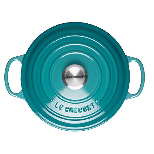 LE CREUSET Evolution Cacerola Baja Redonda, 2 L, para Todas Las Fuentes de Calor, Incl. inducción, Hierro Fundido, Azul (Caribe), 26 cm