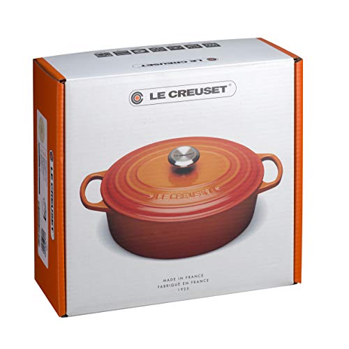 LE CREUSET Evolution Cocotte con Tapa, Ovalada, Todas Las Fuentes de Calor Incl. inducción, 4,1 l, Hierro Fundido, Azul (Caribe), 27 cm