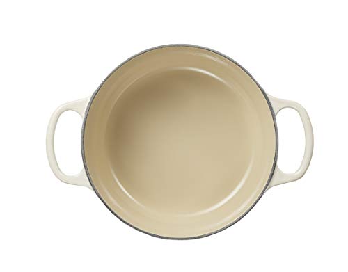 LE CREUSET Evolution Cocotte con Tapa, Redonda, Todas Las Fuentes de Calor Incl. inducción, 1,8 l, Hierro Fundido, Beige Cream, 18 cm