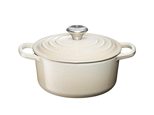 LE CREUSET Evolution Cocotte con Tapa, Redonda, Todas Las Fuentes de Calor Incl. inducción, 1,8 l, Hierro Fundido, Beige Cream, 18 cm