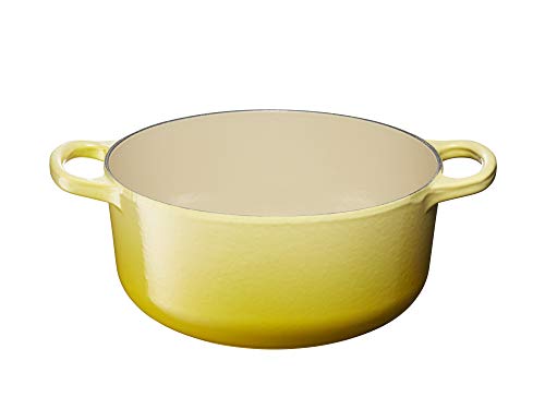 Le Creuset Evolution Cocotte con Tapa, Redonda, Todas Las Fuentes de Calor Incl. inducción, 2,4 l, Hierro Fundido, Amarillo(Soleil), 20 cm