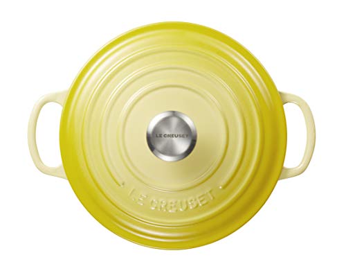 Le Creuset Evolution Cocotte con Tapa, Redonda, Todas Las Fuentes de Calor Incl. inducción, 2,4 l, Hierro Fundido, Amarillo(Soleil), 20 cm