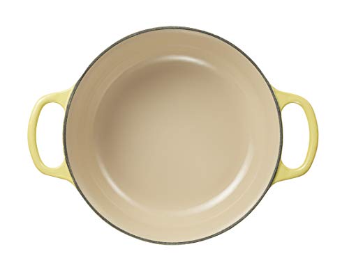 Le Creuset Evolution Cocotte con Tapa, Redonda, Todas Las Fuentes de Calor Incl. inducción, 2,4 l, Hierro Fundido, Amarillo(Soleil), 20 cm