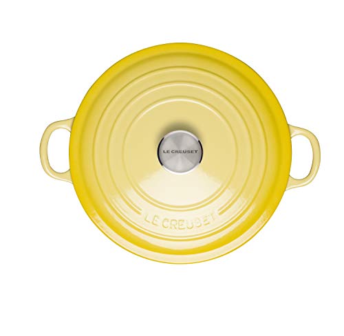 LE CREUSET Evolution Cocotte con Tapa, Redonda, Todas Las Fuentes de Calor Incl. inducción, 4,2 l, Hierro Fundido, Amarillo Soleil, 24 cm