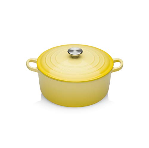 LE CREUSET Evolution Cocotte con Tapa, Redonda, Todas Las Fuentes de Calor Incl. inducción, 4,2 l, Hierro Fundido, Amarillo Soleil, 24 cm