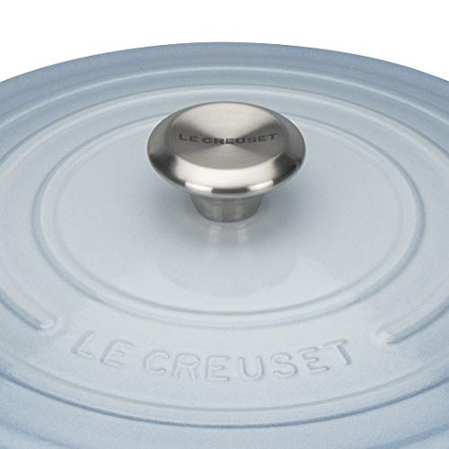 Le Creuset Evolution Cocotte con Tapa, Redonda, Todas Las Fuentes de Calor Incl. inducción, 5,3 l, Hierro Fundido, Azul(Coastal), 26 cm