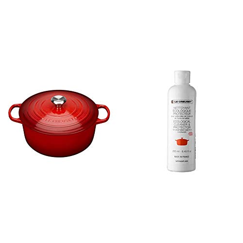 Le Creuset Evolution Cocotte con Tapa, Redonda, Todas Las Fuentes de Calor incluida inducción + Limpiador ecológico protector para utensilios de hierro fundido esmaltado, 250 ml, 71039