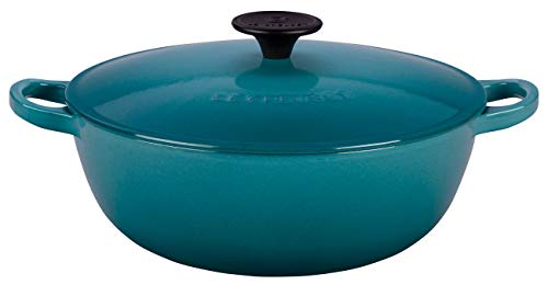 LE CREUSET Marmita con Tapa, Redonda, Apto para Todas Las Fuentes de Calor, Incl. inducción, Hierro Fundido, Naranja(Volcánico), 32 cm