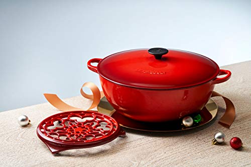 LE CREUSET Marmita con Tapa, Redonda, Apto para Todas Las Fuentes de Calor, Incl. inducción, Hierro Fundido, Rojo(Cereza), 26 cm