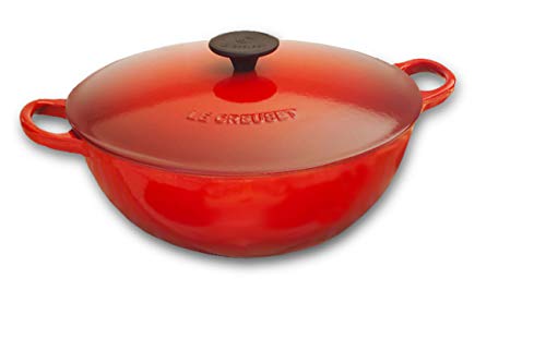 LE CREUSET Marmita con Tapa, Redonda, Apto para Todas Las Fuentes de Calor, Incl. inducción, Hierro Fundido, Rojo(Cereza), 26 cm