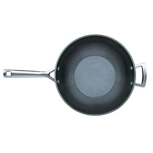 Le Creuset Sartén wok de aluminio antiadherente, Ø 30 cm, Libre de PFOA, Para todas las fuentes de calor, incluso la inducción, Antracita/Plateado